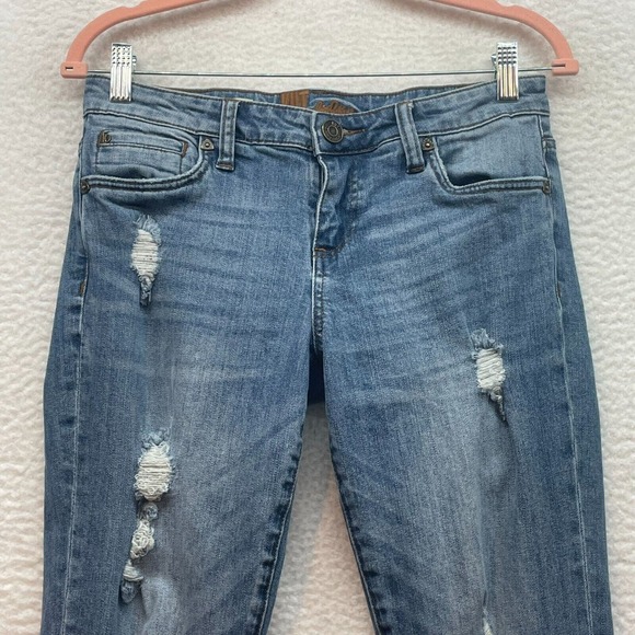 Kut From The Kloth Jeans Womens 6 Blue Katy Boyfriend Distressed Denim Stretch - Picture 4 of 14
